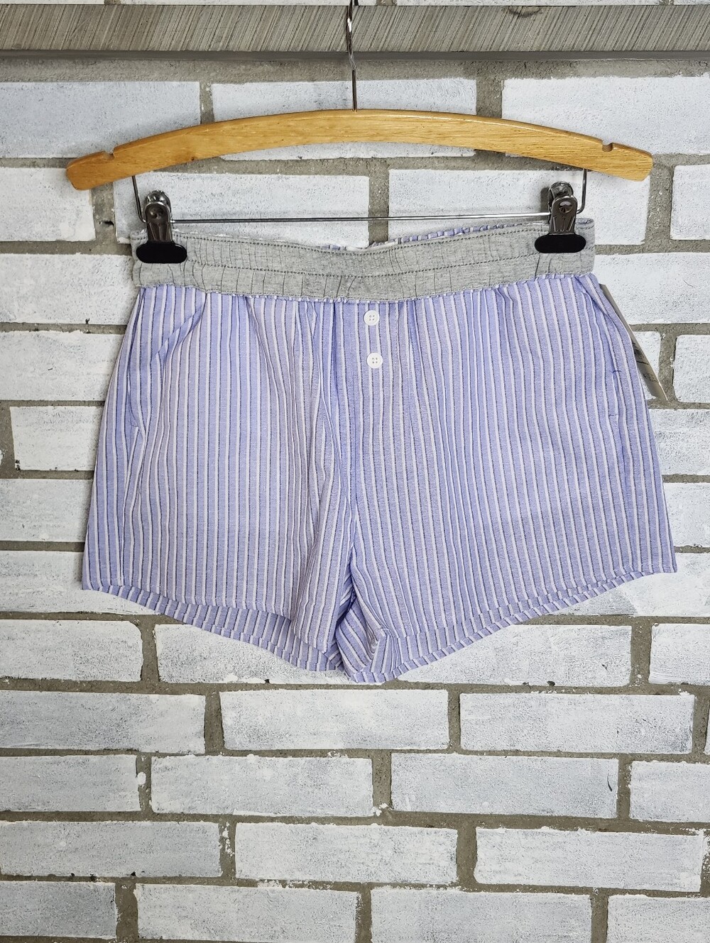 • NWT No Boundaries Women's Sleepwear Cotton Boxer Short Small Blue Stripes